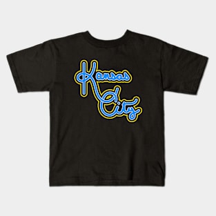 Vintage Kansas City Summers Hand Drawn Script For KCMO Locals Kids T-Shirt